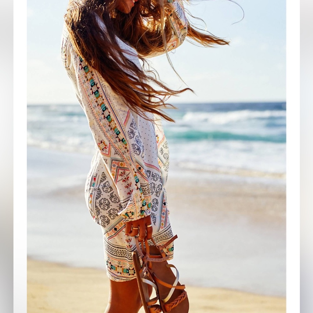 Roxy White Multicolor Patterned Tunic - image 1